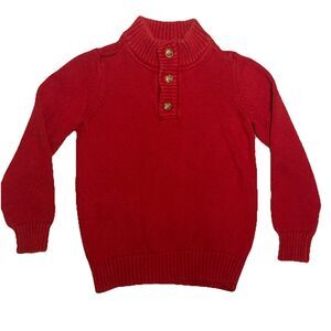 Boys 6/6A Carters Pullover Knit Red Sweater Winter Holiday